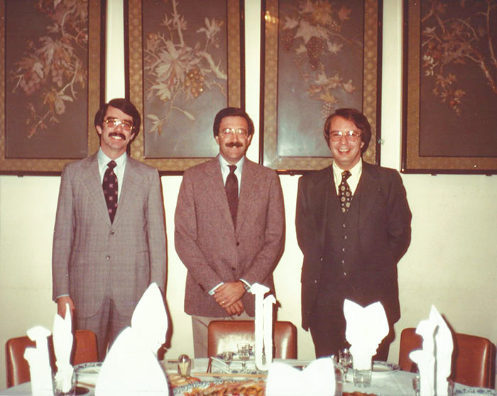Orren Tench, Emery Olcott, and Gene Sengstock in China on a Lecture/Goodwill Tour