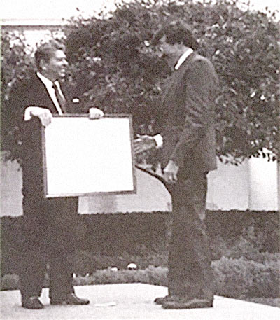 President Reagan recognized Canberra with the  “Excellence in Exports” Award with Ben and Emery in the White House Rose Garden
